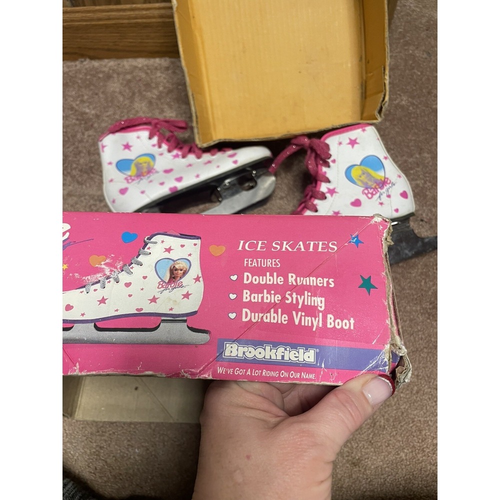Barbie ice skates sz 10‎ y2k 1994 Double Bladed Girls Original Box ~RARE - Picture 8 of 10